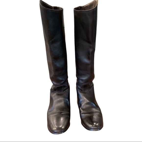 Black leather tall riding boots sz 9.5B - Picture 2 of 15